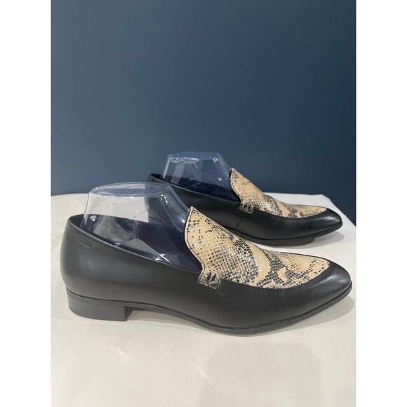 Vagabond Frances Snake Slip On Black Leather Loafers Sz 39 - Picture 2 of 6